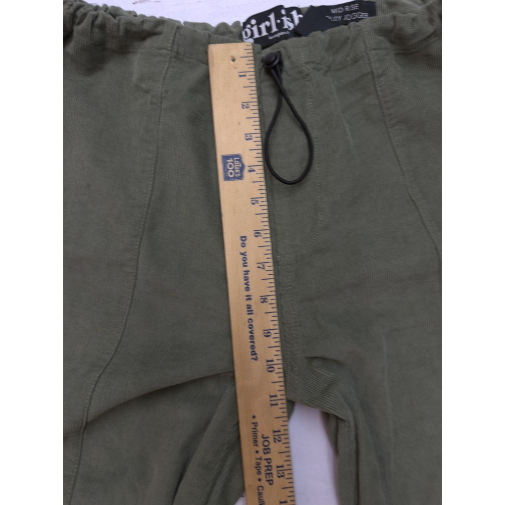 Girl-ish Los Angeles Olive Green Corduroy Mid Rise Utility Jogger Pants Size M - Picture 6 of 9